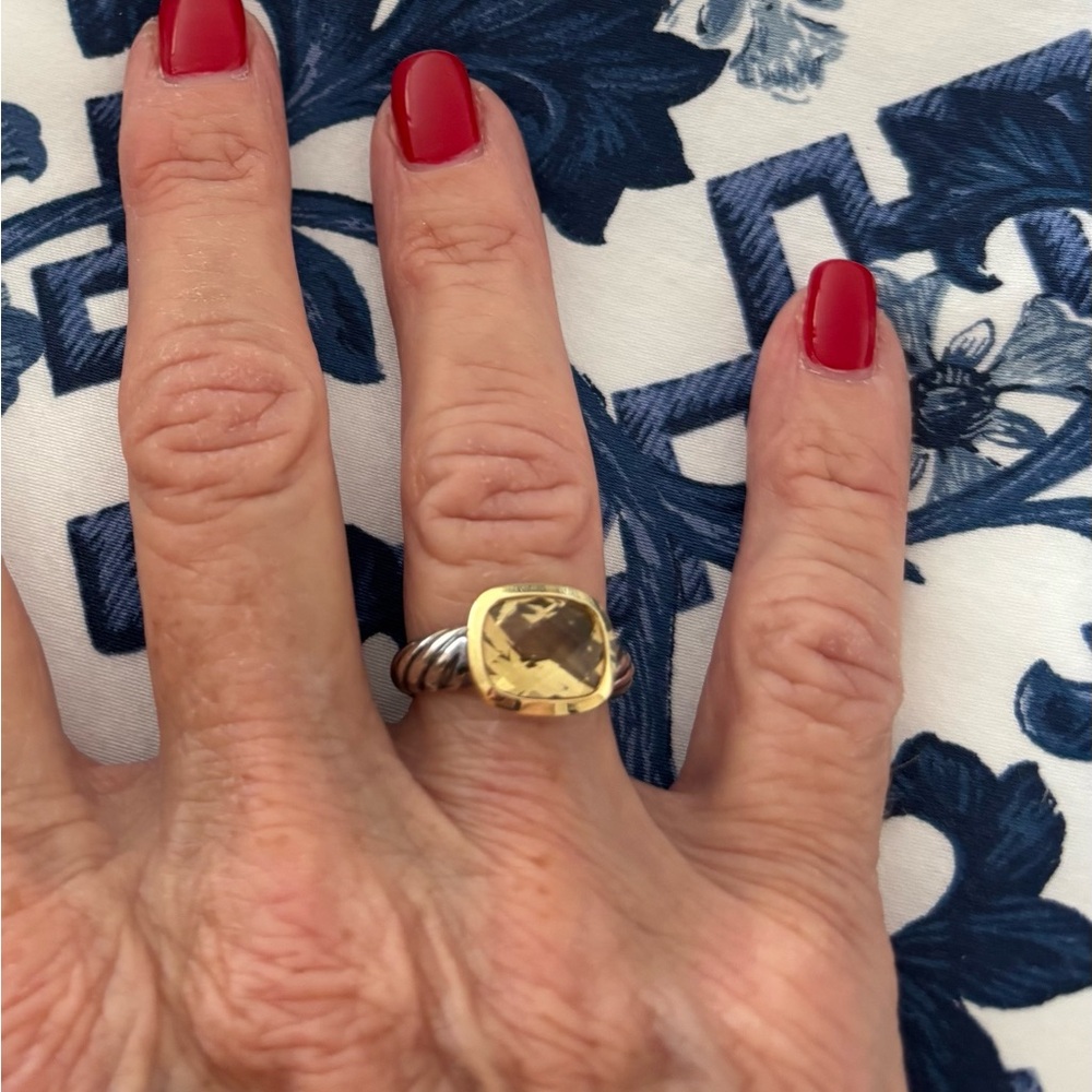 DAVID YURMAN CHAMPAGNE CITRINE GOLD & SILVER PETITE RING